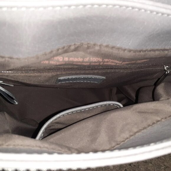 MATT & NAT-Vintage Fabi Mini Backpack-Gray-Vegan Leather-Excellent - Picture 8 of 8